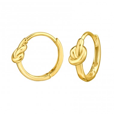 Golden Knot - 925 Sterling Silver Huggies A4S48703