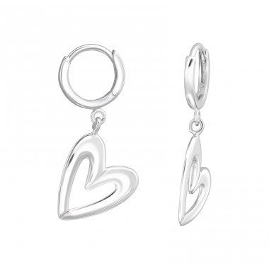 Dangling Hearts - 925 Sterling Silver Huggies A4S49258