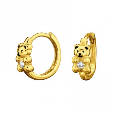 Golden Bear - 925 Sterling Silver Huggies A4S49272