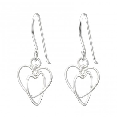 Heart - 925 Sterling Silver Plain Earrings A4S14079