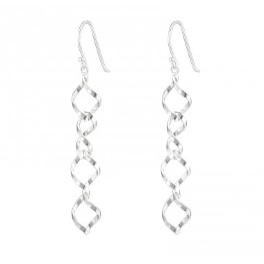 Twisted - 925 Sterling Silver Plain Earrings A4S14227