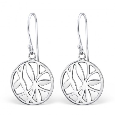 Patterned - 925 Sterling Silver Plain Earrings A4S28213