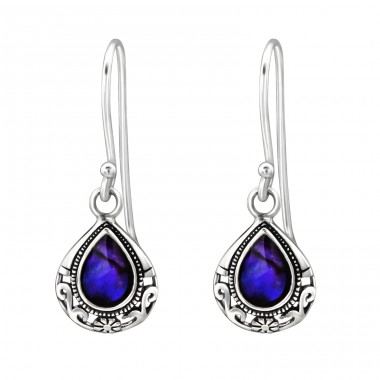 Teardrop - 925 Sterling Silver Plain Earrings A4S30828