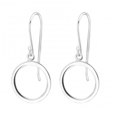 Circle - 925 Sterling Silver Plain Earrings A4S31923