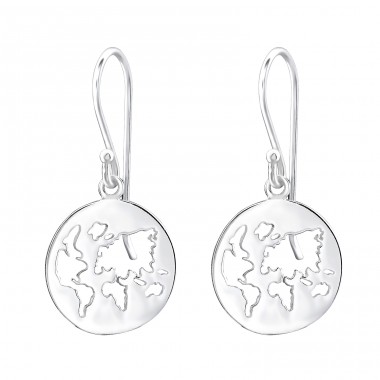 World - 925 Sterling Silver Plain Earrings A4S32166