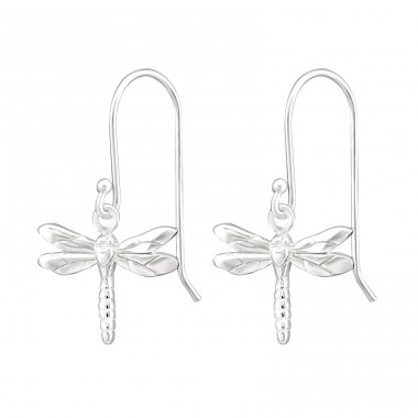 Dragonfly - 925 Sterling Silver Plain Earrings A4S35120