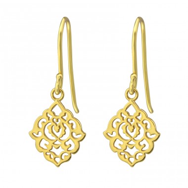 Filigree - 925 Sterling Silver Plain Earrings A4S35314