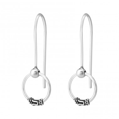 Bali Hoops - 925 Sterling Silver Plain Earrings A4S36535