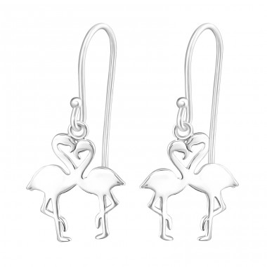 Flamingo Lover - 925 Sterling Silver Basic Earrings A4S37262