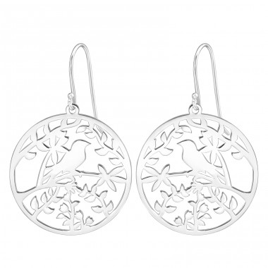 Bird - 925 Sterling Silver Plain Earrings A4S39209