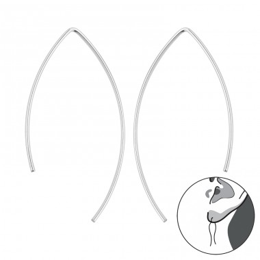 Wire - 925 Sterling Silver Plain Earrings A4S40918