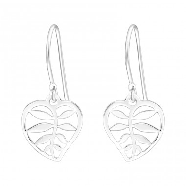 Monster Leaf - 925 Sterling Silver Plain Earrings A4S44957