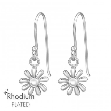 Flower - 925 Sterling Silver Plain Earrings A4S47456