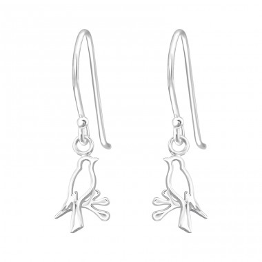 Birds - 925 Sterling Silver Plain Earrings A4S47705