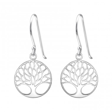 Tree Of Life - 925 Sterling Silver Plain Earrings A4S49033