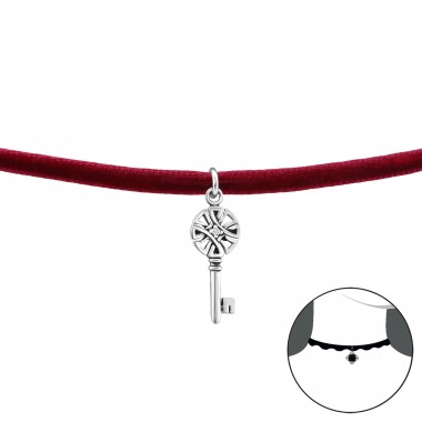 Klíč - Stříbro 925 +  Chokers A4S33999