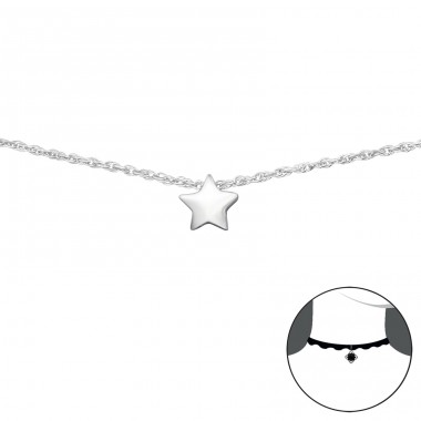 Star - 925 Sterling Silver Chokers necklace A4S34691