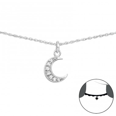 Moon - 925 Sterling Silver Chokers necklace A4S34709