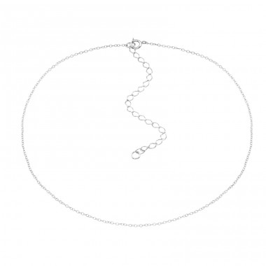 Silver Choker 38cm Cable Chain With 8cm Extension Included - 925 Sterling Silver Chokers necklace A4S37382