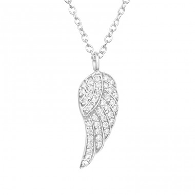 Wing - 925 Sterling Silver Necklace with stones A4S19467