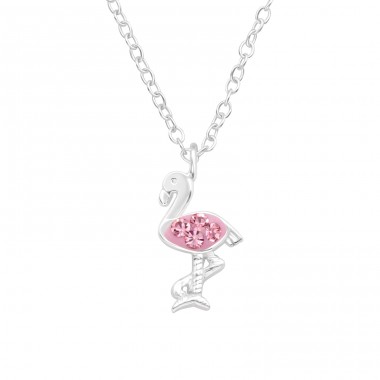 Flamingo - 925 Sterling Silver Necklace with stones A4S23119