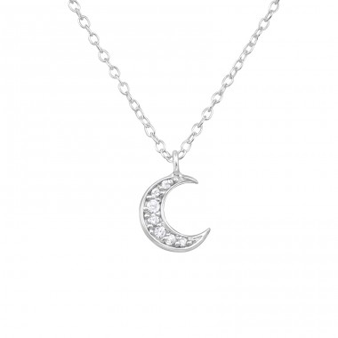 Moon - 925 Sterling Silver Necklace with stones A4S35111