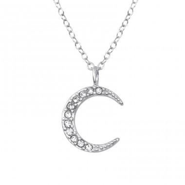 Moon - 925 Sterling Silver Necklace with stones A4S35448