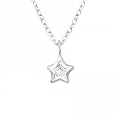 Star - 925 Sterling Silver Necklace with stones A4S36129