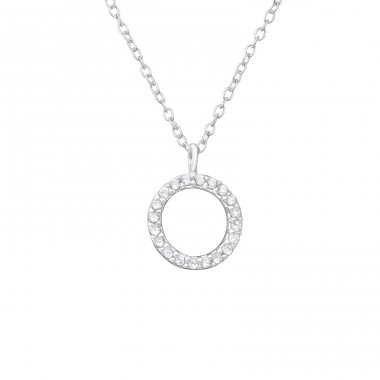 Circle - 925 Sterling Silver Necklace with stones A4S36358