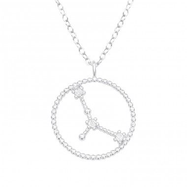 Cancer Zodiac Sign - 925 Sterling Silver Necklace with stones A4S38841