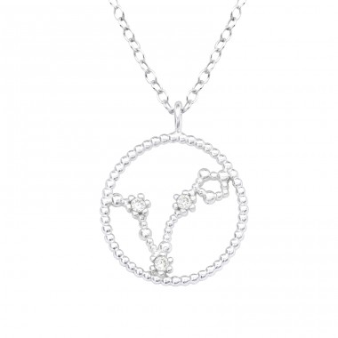 Pisces Zodiac Sign - 925 Sterling Silver Necklace with stones A4S38853