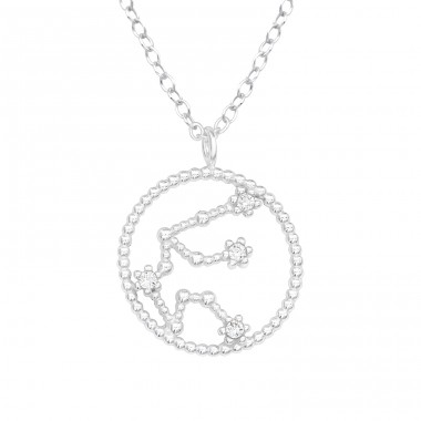 Aquarius Zodiac  Sign - 925 Sterling Silver Necklace with stones A4S38854