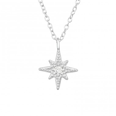 Northern Star - 925 Sterling Silver Necklace With Stones A4S39890