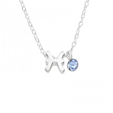 Pisces Zodiac Sign - 925 Sterling Silver Necklace with stones A4S40160