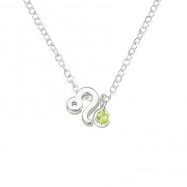 Leo Zodiac Sign - 925 Sterling Silver Necklace with stones A4S40170