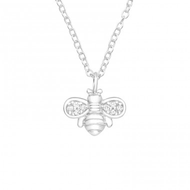 Bee - 925 Sterling Silver Necklace with stones A4S40231