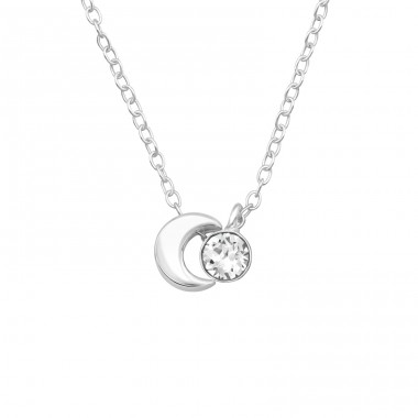 Moon - 925 Sterling Silver Necklace with stones A4S40238