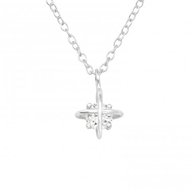 North Star - 925 Sterling Silver Necklace with stones A4S40251