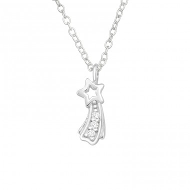 Shooting Star - 925 Sterling Silver Necklace with stones A4S40416