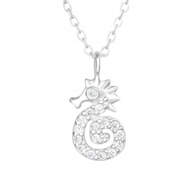 Sea​​horse with zirconia stones - 925 Sterling Silver Necklace With Stones A4S40602