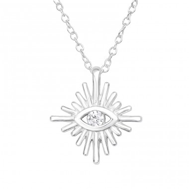 Evil Eye - 925 Sterling Silver Necklace with stones A4S41239