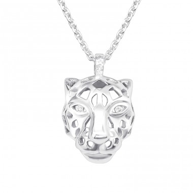 Tiger - 925 Sterling Silver Necklace with stones A4S41375