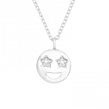 Star-Struck Emoji - 925 Sterling Silver Necklace with stones A4S42874