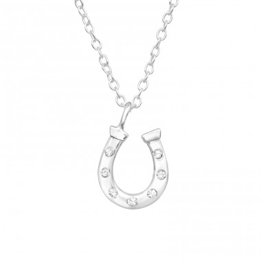 Horseshoe - 925 Sterling Silver Necklace with stones A4S43486