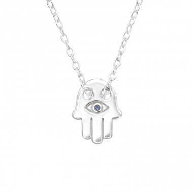 Hamsa - 925 Ezüst Cirkónia és kristály nyakláncok A4S43489