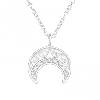 Moon - 925 Sterling Silver Necklace with stones A4S43732