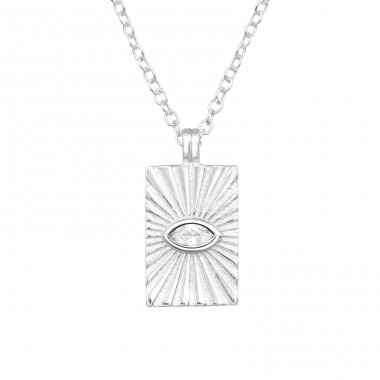 Evil Eye - 925 Sterling Silver Necklace with stones A4S44934