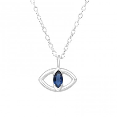 Evil Eye - 925 Sterling Silver Necklace with stones A4S45247