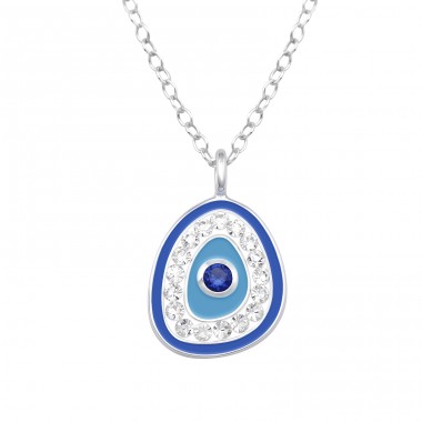 Turkish Evil Eye - 925 Sterling Silver Necklace with stones A4S47283