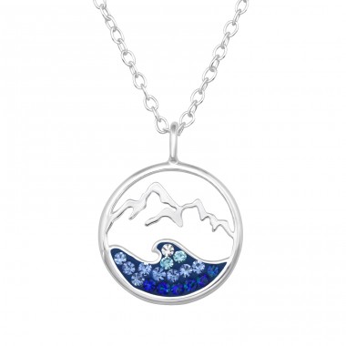 Mountain with crystalls - 925 Sterling Silver Necklace With Stones A4S47686